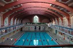 Main pool looking south from gallery, Durham Baths (original photo (c) ASUD) © DCC 2007